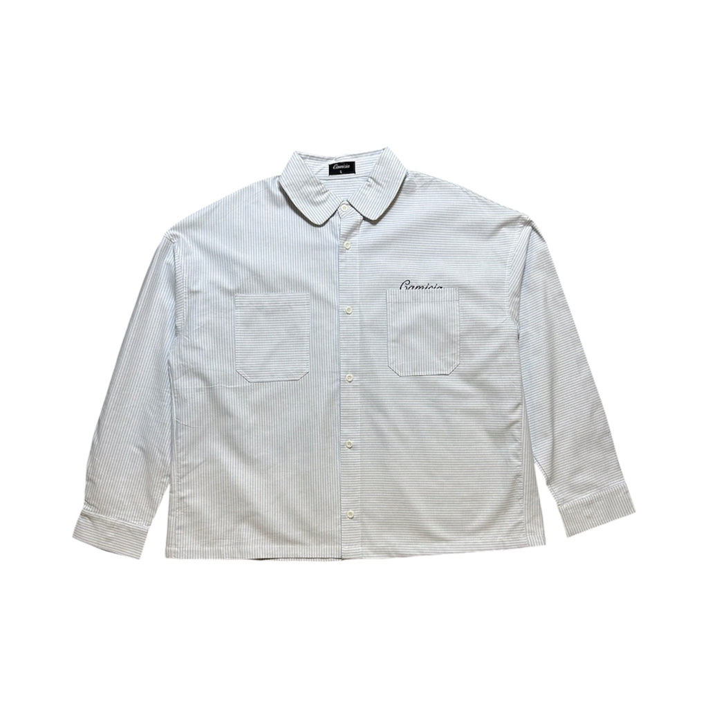 Blue and White Striped Oxford Shirt