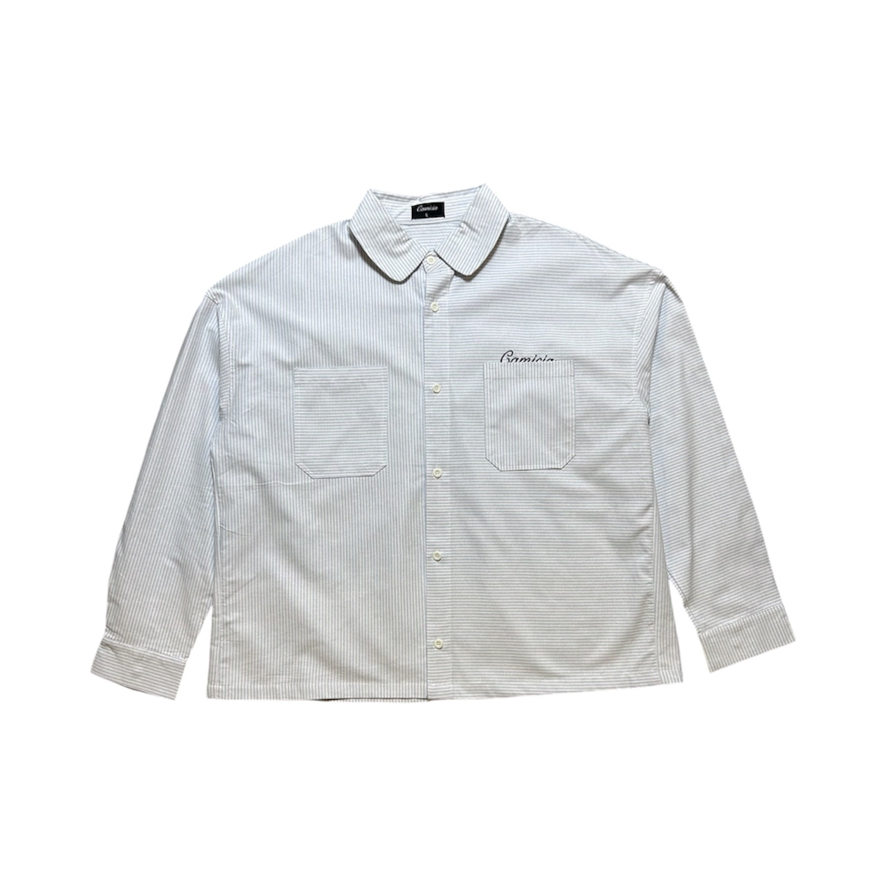 Blue and White Striped Oxford Shirt