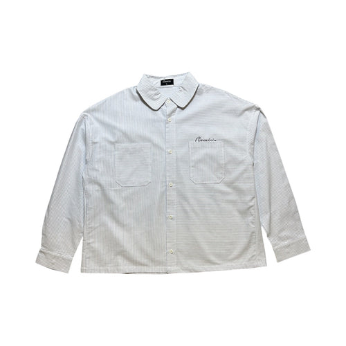 Blue and White Striped Oxford Shirt