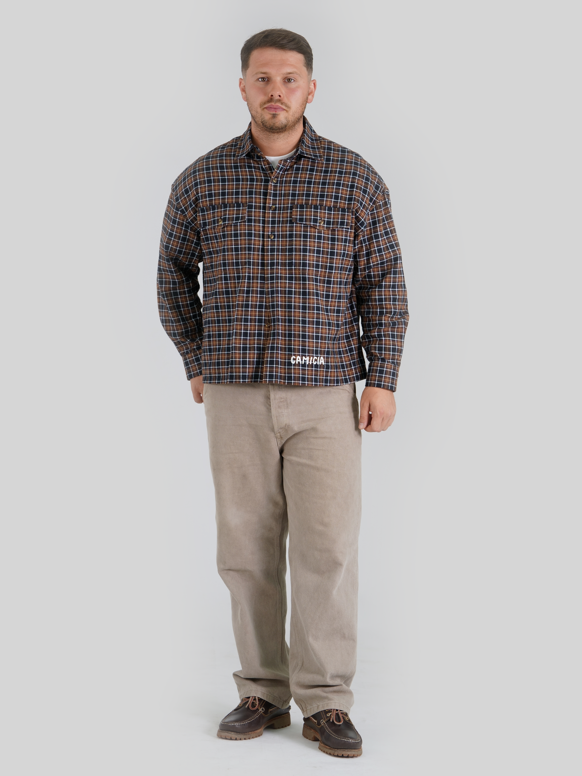 Brushed Flannel Shirt Brown