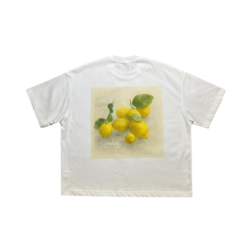 Cropped White Lemons T shirt