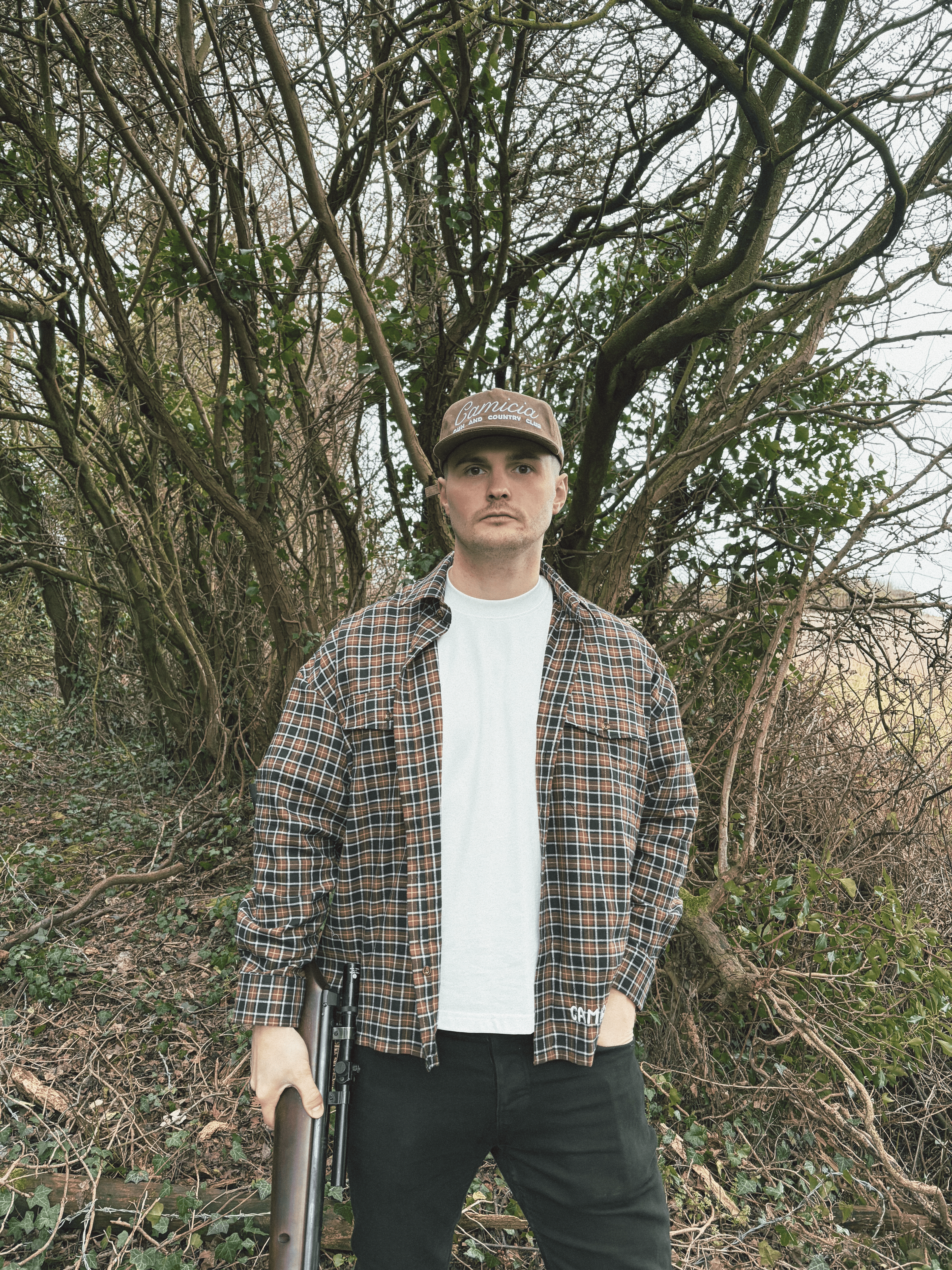 Brown Checked Flannel Shirt