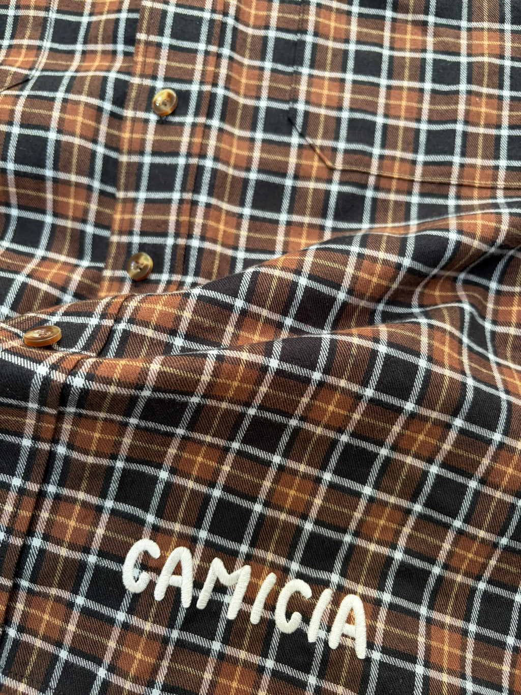 Brown Checked Flannel Shirt