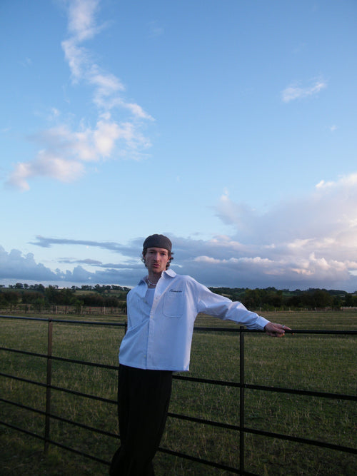 Blue and White Striped Oxford Shirt