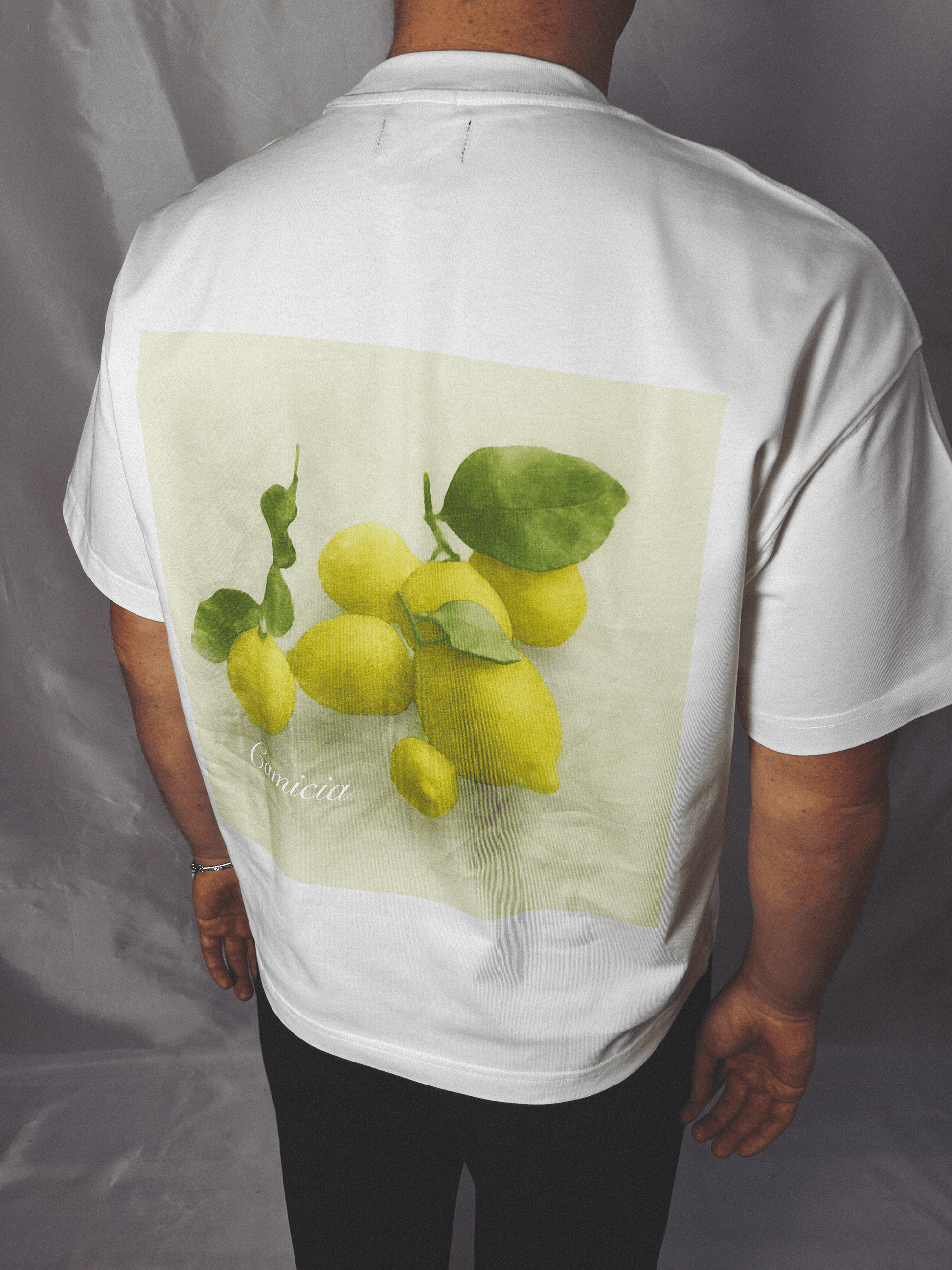 Cropped White Lemons T shirt