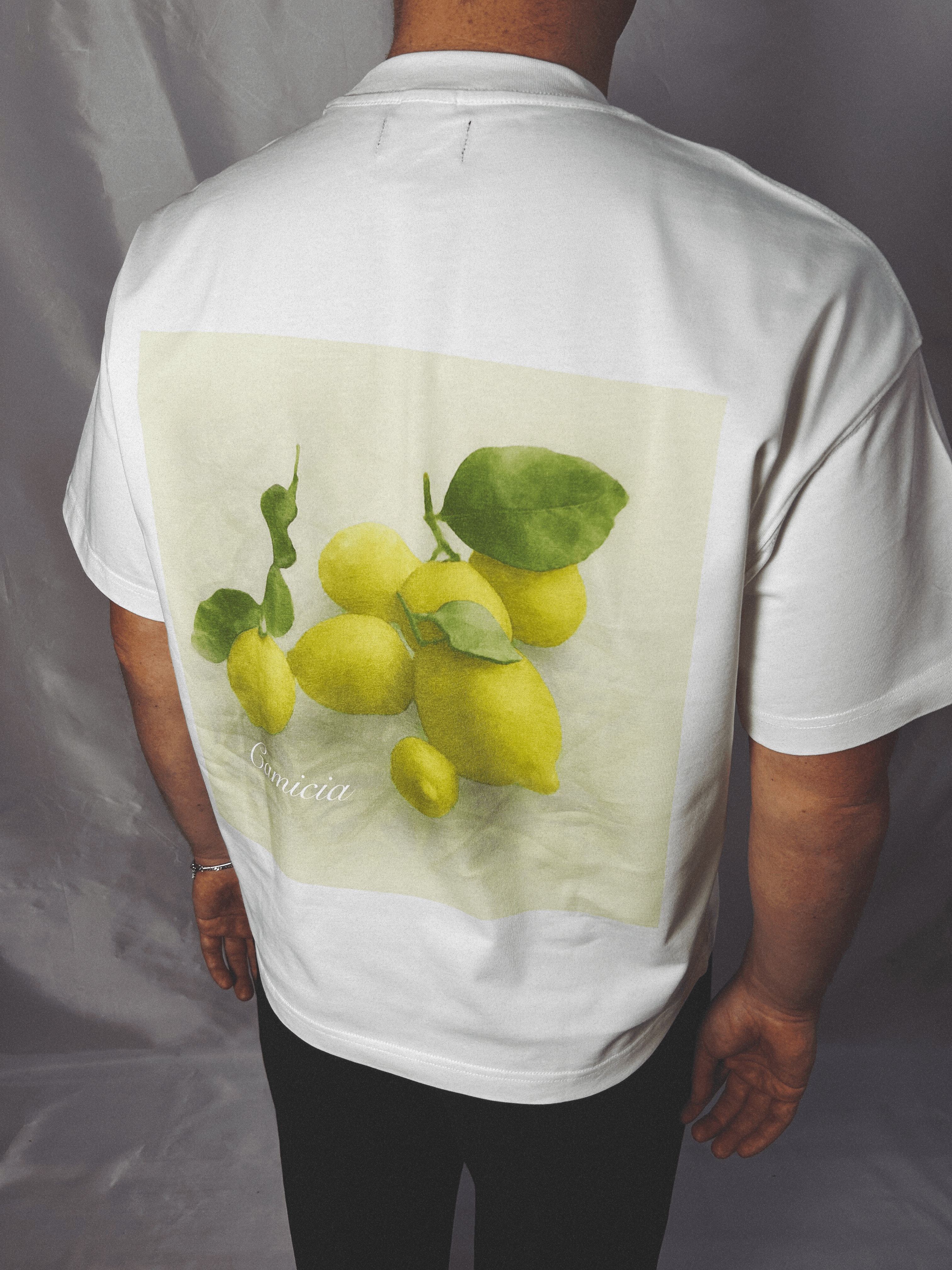 Cropped White Lemons T shirt