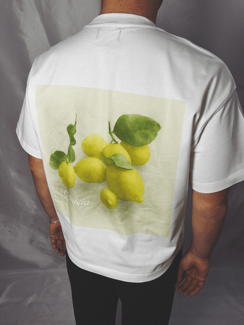Cropped White Lemons T shirt