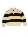Cream and Brown Knitted Polo