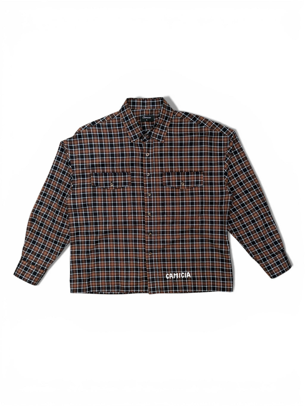 Brown Checked Flannel Shirt