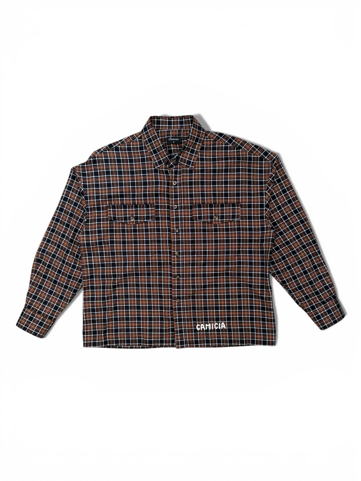 Brown Checked Flannel Shirt