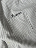 Grey and White Striped Oxford Shirt